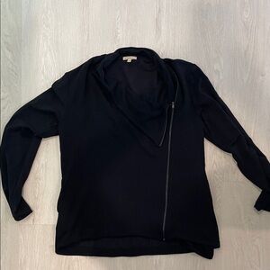 Bordeaux Black Knit Zip Up Jacket